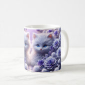 3D-Effekt Tasse Katze und Blume- KatzenTasse (VorderseiteRechts)