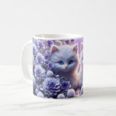 3D-Effekt Tasse Katze und Blume- KatzenTasse (Vorderseite Links)