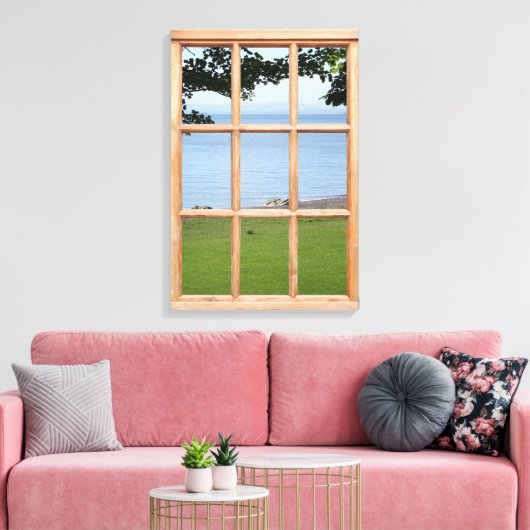 3D-Effekt von Meer und Gras Leinwanddruck (Insitu (Wohnzimmer))
