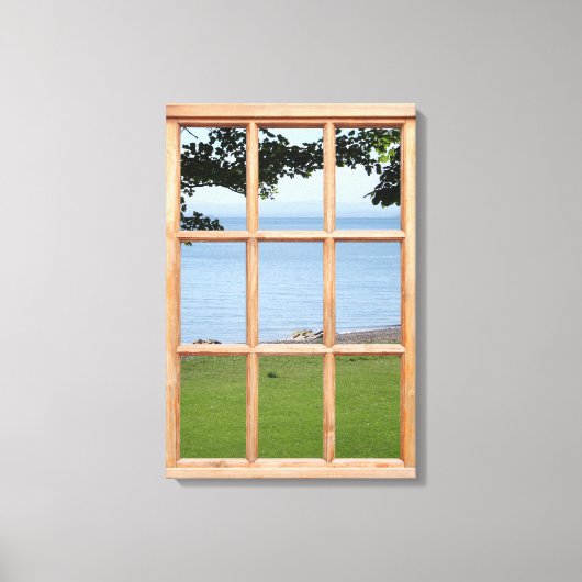 3D-Effekt von Meer und Gras Leinwanddruck (Vorderseite)