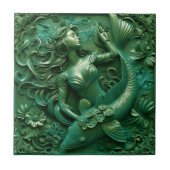 3D-Effekt von Meerjungfrau und Fisch Fliese (Vorderseite)