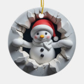 3D-Effekt von Snowman NICHT richtig 3D Keramik Ornament (Vorne)