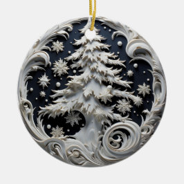 3D-Effekt-Weihnachtsbaum-Ornament | Benutzerdefini Keramik Ornament