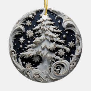 3D-Effekt-Weihnachtsbaum-Ornament   Benutzerdefini Keramik Ornament