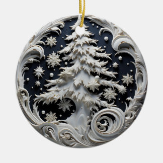 3D-Effekt-Weihnachtsbaum-Ornament | Benutzerdefini Keramik Ornament