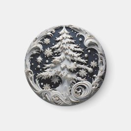 3D-Effekt-Weihnachtsbaum-Rundmagnet Magnet