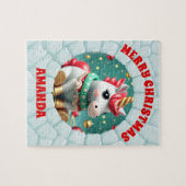 3D Einhorn Weihnachten Personalisierte Kinder Puzzle (Horizontal)