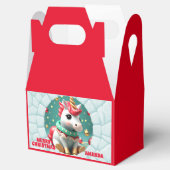3D Einhorn Weihnachten Roter Feiertag Geschenkschachtel (Geöffnet)