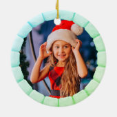 3D Einhorn Weihnachts Custom Kids Foto Keramik Ornament (Hinten)