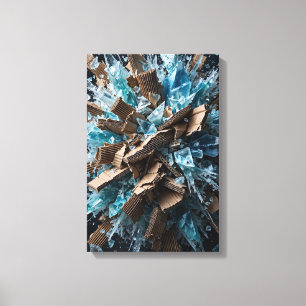 3D-Eis-Explosion-Wandkunst - Abstrakte Kristall-Sc Leinwanddruck