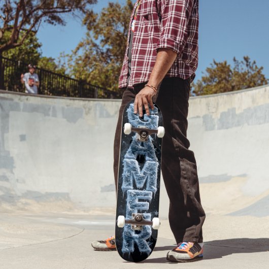 3D-Eis-Logo | Eisiges Kristall-Gamer Skateboard (Außenbereich 2)