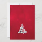 3D Elegante Schneeflocken Weihnachtsfeier Einladung (Rückseite)