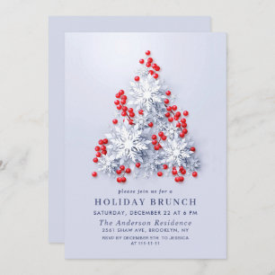 3D Elegante Snowflakes CHRISTMAS FERIENWOHNUNG BRU Einladung