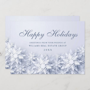 3D Elegante Snowflakes Corporate Weihnachtsgrüße Feiertagskarte