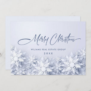 3D Elegante Snowflakes Corporate Weihnachtsgrüße Feiertagskarte