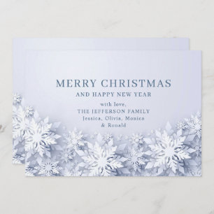 3D Elegante Snowflakes Weihnachten Gruß