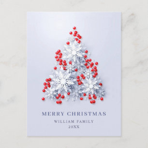 3D Elegante Snowflakes Weihnachten Gruß Holiday Postkarte