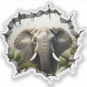 3D Elephant Wall Break - The Restaurant Aufkleber (Vorderseite)