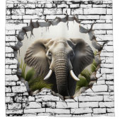 3D Elephant Wall Break - The Restaurant Duschvorhang (Vorderseite)