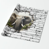3D Elephant Wall Break - The Restaurant Geschenkpapier (Ungerollt)