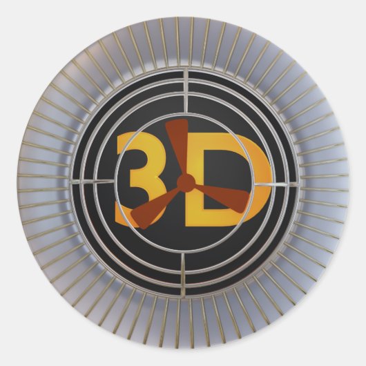 3D-Engine. Runder Aufkleber (Vorderseite)