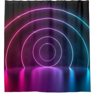 3d Entfärbung des ultravioletten Kreisportals glüh Duschvorhang