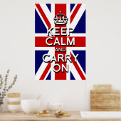 3D Erhöhter Effekt behalte Ruhe auf u.k. Flagge Poster (Küche)