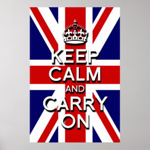 3D Erhöhter Effekt behalte Ruhe auf u.k. Flagge Poster
