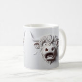 3D erschreckte Höllenkuh Funny Animals Kaffeetasse (VorderseiteRechts)