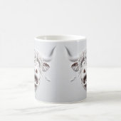 3D erschreckte Höllenkuh Funny Animals Kaffeetasse (Mittel)