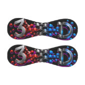 3D explodierende Würfel - Chrom Rot Blau Tech-Kuns Baseball (Paneele)
