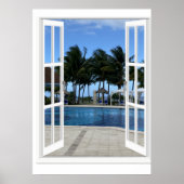 3D Fake Window View Schwimmbad Poster Art (Vorne)