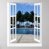 3D Fake Window View Schwimmbad Poster Art (Vorne)