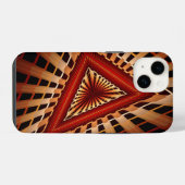 3D-Fantasie-Netzwerk Moderne fraktale Grafikdesign iPhone Hülle (Rückseite (Horizontal))
