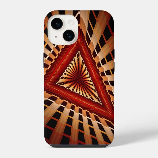 3D-Fantasie-Netzwerk Moderne fraktale Grafikdesign iPhone Hülle (Rückseite)