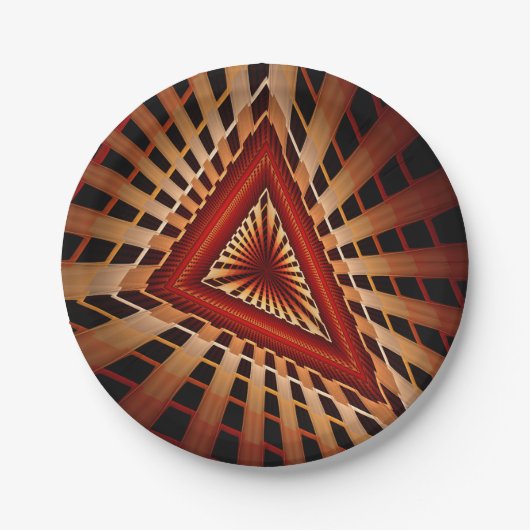 3D-Fantasie-Netzwerk Moderne fraktale Grafikdesign Pappteller (Vorderseite)