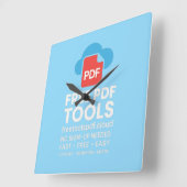 🔥 3D Fantasy Logo – FreetoolsPDF.Cloud Quadratische Wanduhr (Winkel)