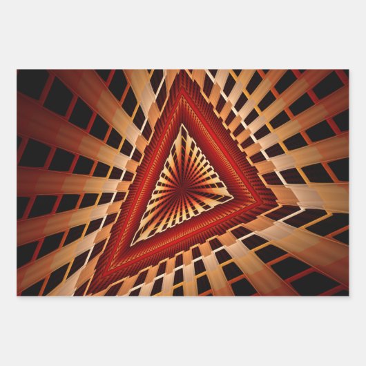 3D Fantasy Network Modern Fractal Graphic Design Geschenkpapier Set (Vorderseite 3)