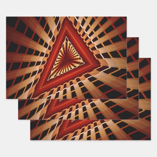 3D Fantasy Network Modern Fractal Graphic Design Geschenkpapier Set (Set)