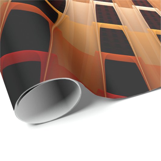 3D Fantasy Network Modern Fraktal Graphic Design Geschenkpapier (Rolleneckpunkt)