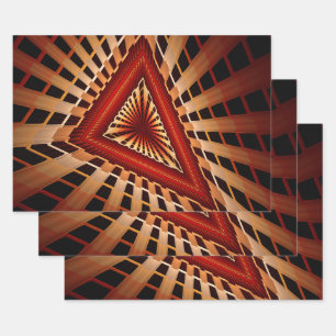 3D Fantasy Network Modern Fraktal Graphic Design Geschenkpapier Set