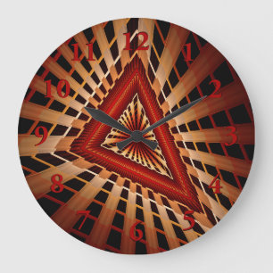 3D Fantasy Network Modern Fraktal Graphic Design Große Wanduhr