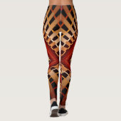 3D Fantasy Network Modern Fraktal Graphic Design Leggings (Rückseite)