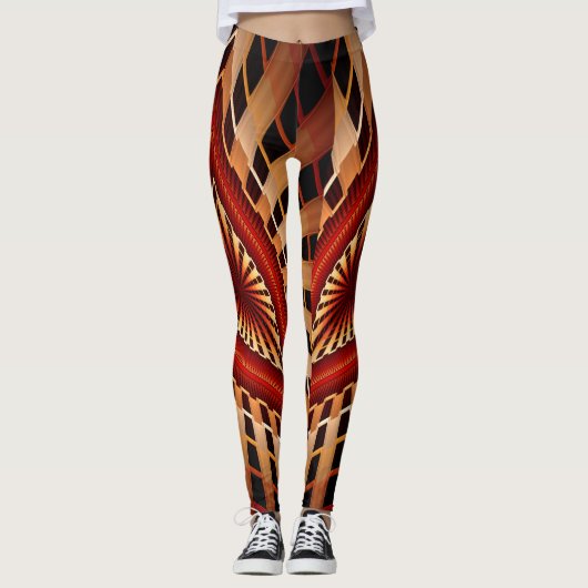 3D Fantasy Network Modern Fraktal Graphic Design Leggings (Vorderseite)