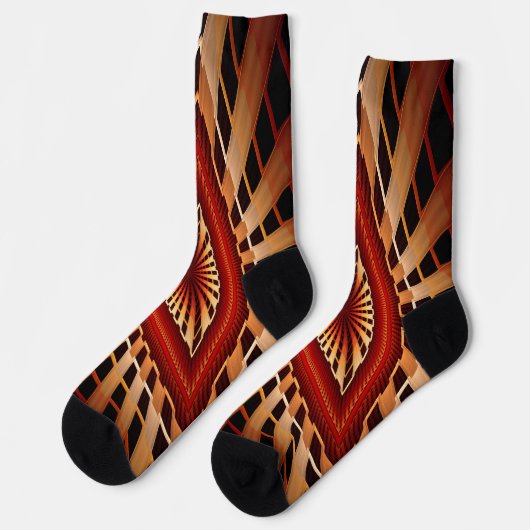 3D Fantasy Network Modern Fraktal Graphic Design Socken (Linkes Detail)