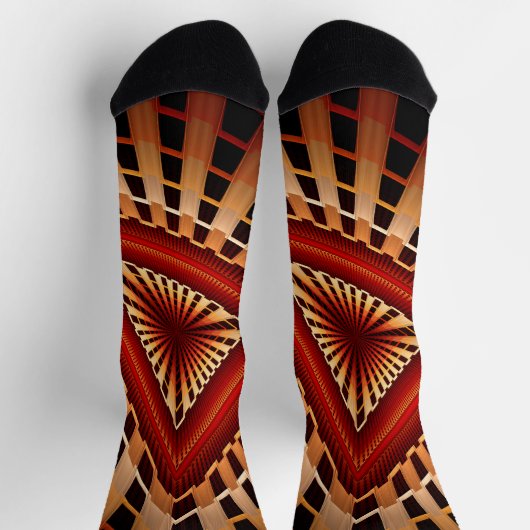 3D Fantasy Network Modern Fraktal Graphic Design Socken (Oben)