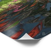 3D Fantasy Sunset Over Serene Lake mit Lebhaftem Poster (Ecke)