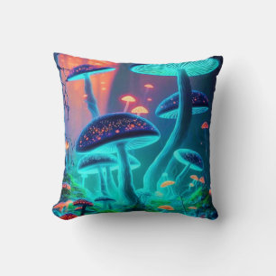 3D-Fantasy-Wald-Grafik-Pilz Kissen
