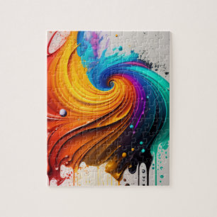 3D-Farben spiralgeometrische Abstrakte Farbschmelz Puzzle