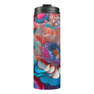 3D Farbenfrohe Bouquet von Blume Thermosbecher